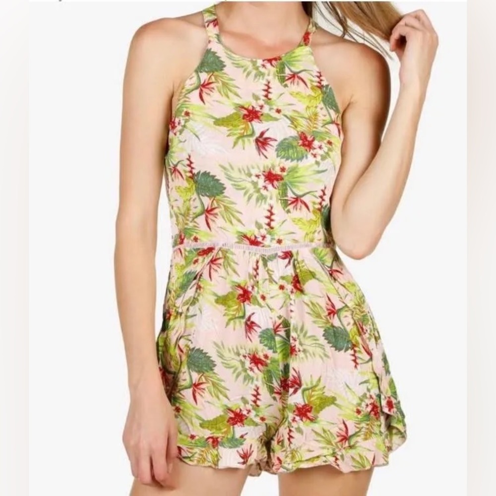 Salty Lemon size small halter romper NWT